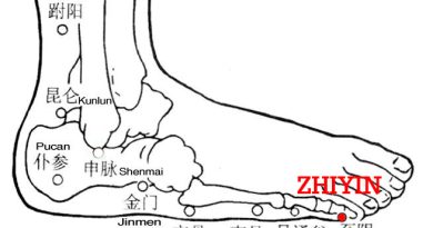 Yin refers to the foot-shaoyin meridian. Zhiyin, BL67 is the end point of the bladder meridian of Foot-Taiyang. From here it reaches to the foot-shaoyin meridian.